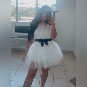 Tulle White Mini Dress